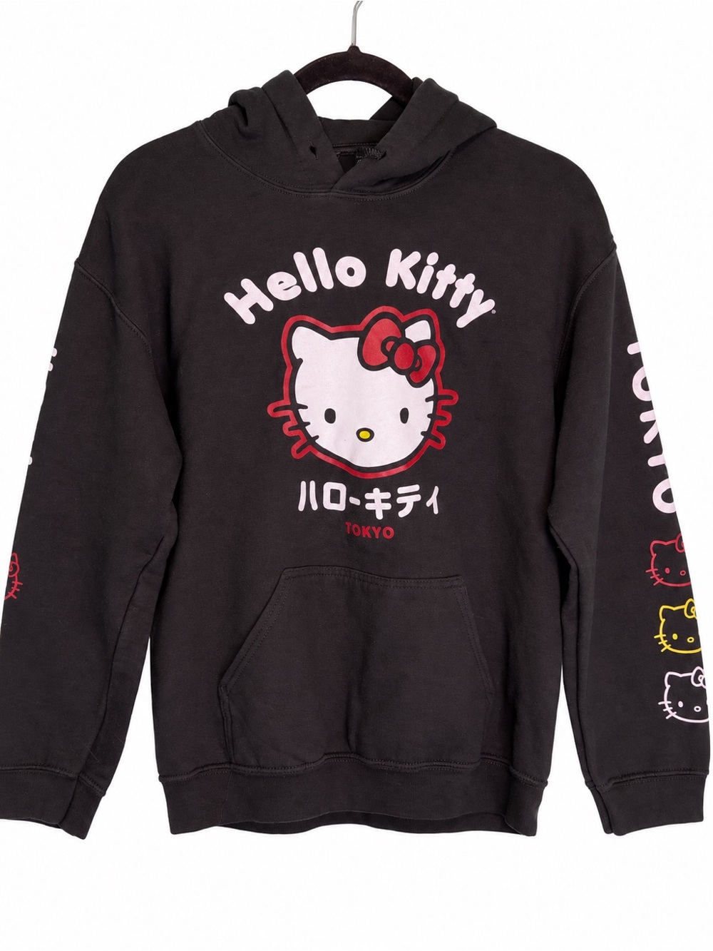 Hello Kitty Sanrio Tokyo Graphic Pullover Hoodie Black Size Medium